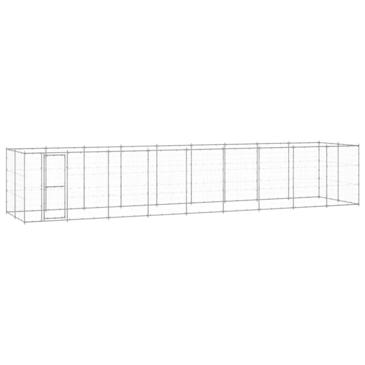 VIDAXL Chenil exterieur Acier galvanise 21,78 m²
