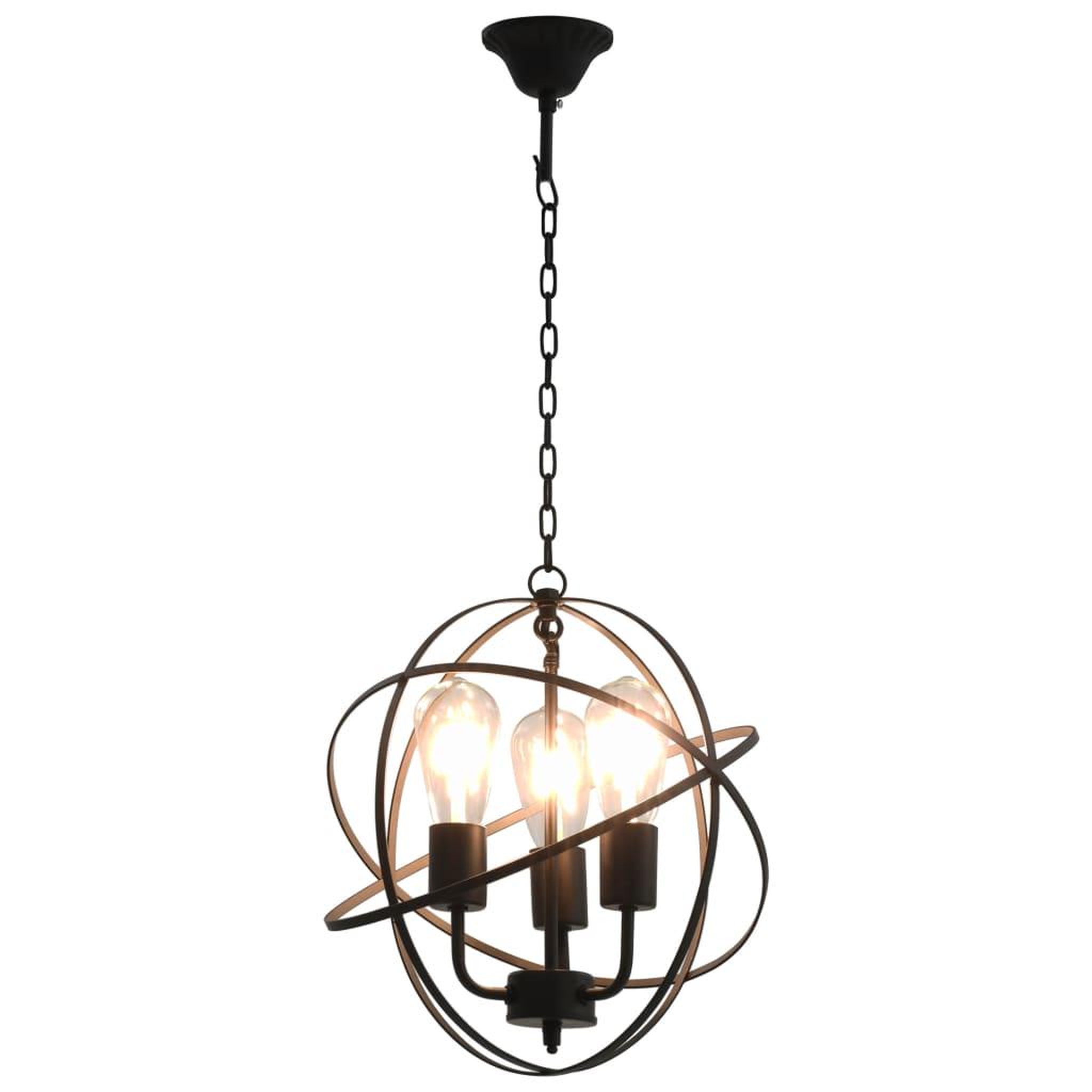 Voir la diapositive 3 : VIDAXL Lampe suspendue Noir Sphere 3 ampoules E27