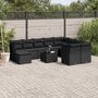 Voir la diapositive 1 : VIDAXL Salon de jardin 11 pcs avec coussins noir resine tressee