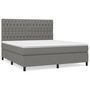 Voir la diapositive 2 : VIDAXL Sommier a lattes de lit avec matelas Gris fonce 180x200cm Tissu