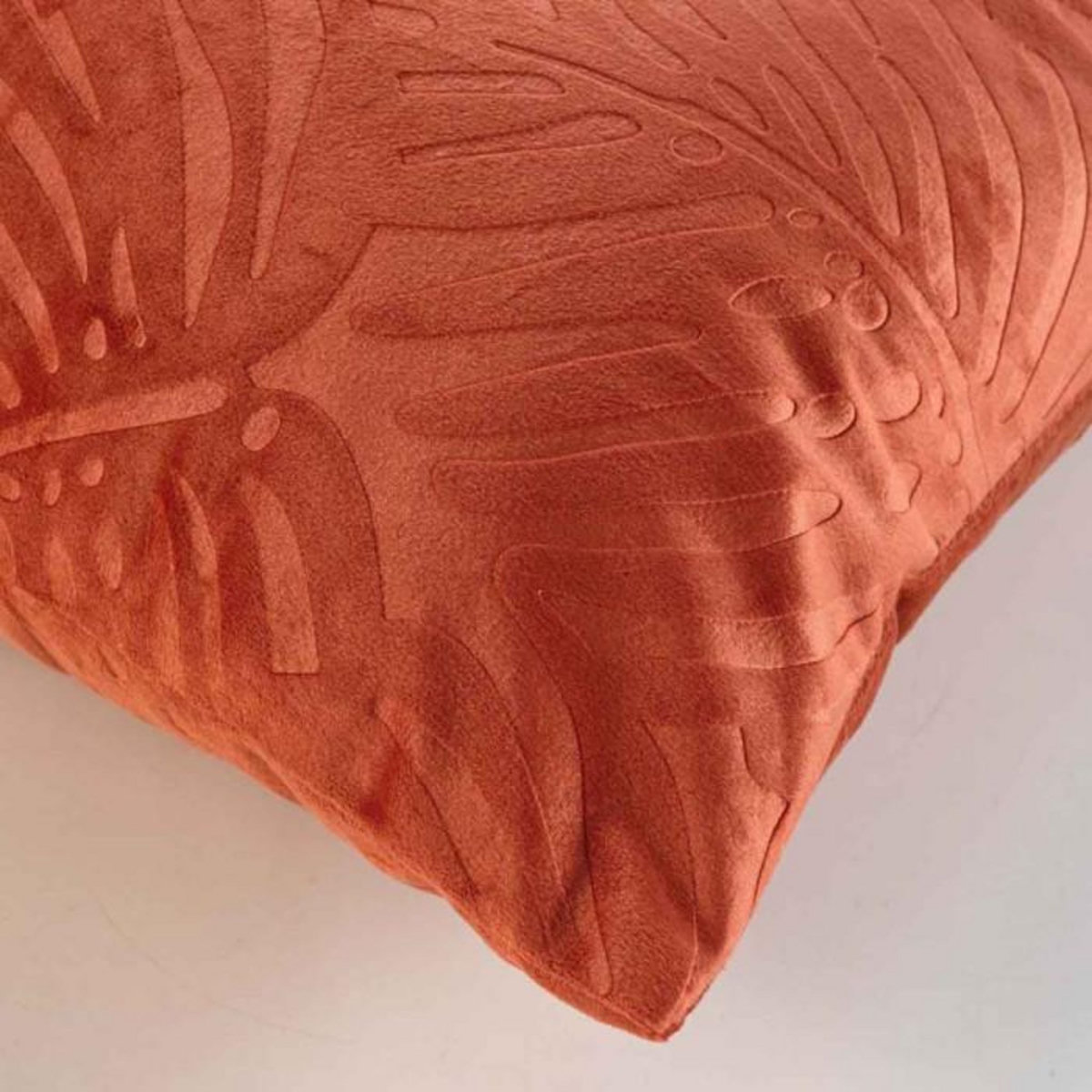 Paris Prix Coussin Déco Velours  Analia  50x50cm Terracotta