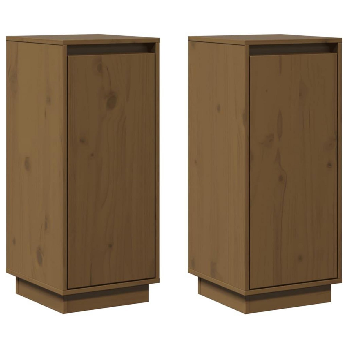 VIDAXL Buffets 2 pcs Marron miel 31,5x34x75 cm Bois massif de pin