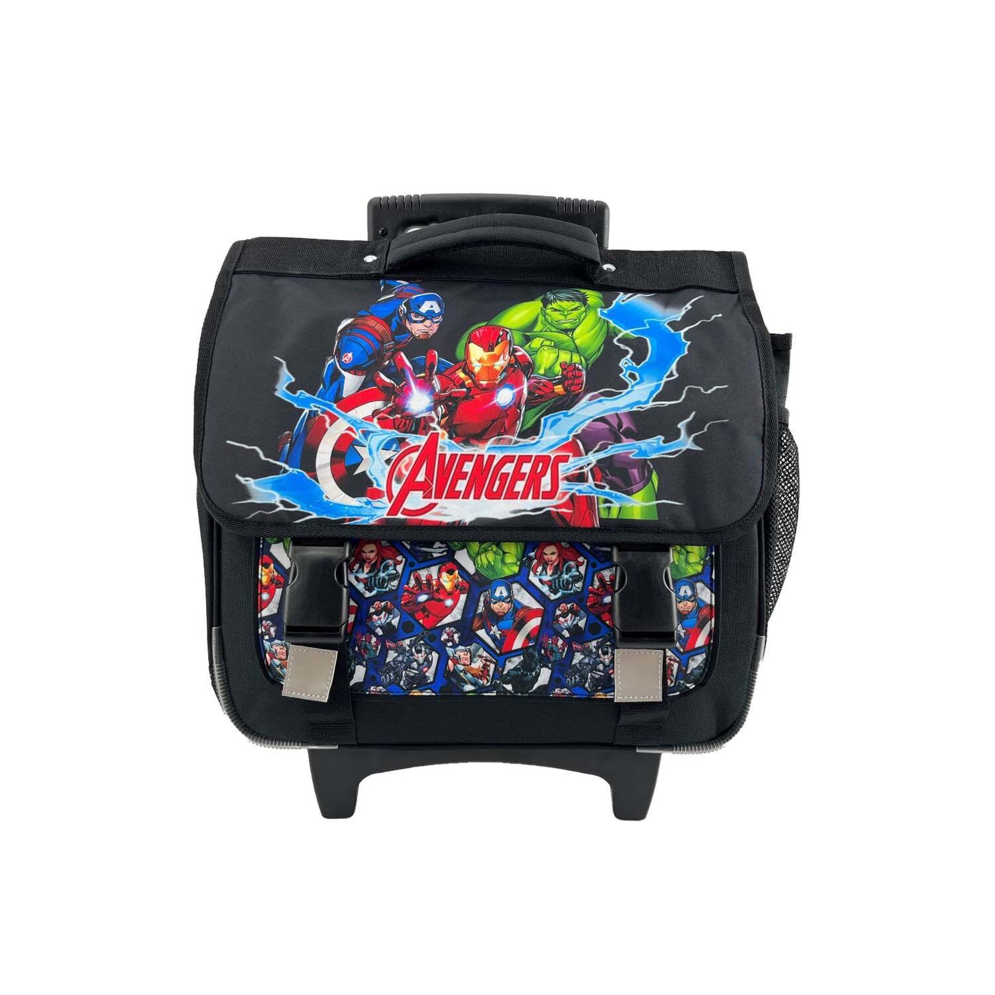 Bagtrotter Avengers - Cartable Scolaire à Roulettes 38 cm - Garçon - Noir - 2 Compartiments