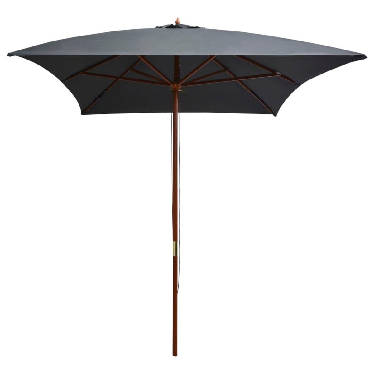 VIDAXL Parasol d'exterieur avec mat en bois 200x300 cm anthracite