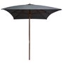Voir la diapositive 2 : VIDAXL Parasol d'exterieur avec mat en bois 200x300 cm anthracite