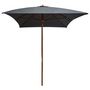 Voir la diapositive 2 : VIDAXL Parasol d'exterieur avec mat en bois 200x300 cm anthracite