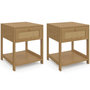 Voir la diapositive 1 : ID MARKET Lot de 2 tables de chevet HANAE vintage 1 tiroir avec tablette effet naturel cannage