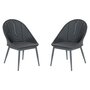 JARDILINE Lot de 2 fauteuils de jardin - Aluminium/Textilène - Anthracite - FUERTE VENTURA
