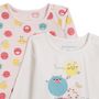 Voir la diapositive 3 : INEXTENSO Lot de 2 t-shirt manches longues bébé fille