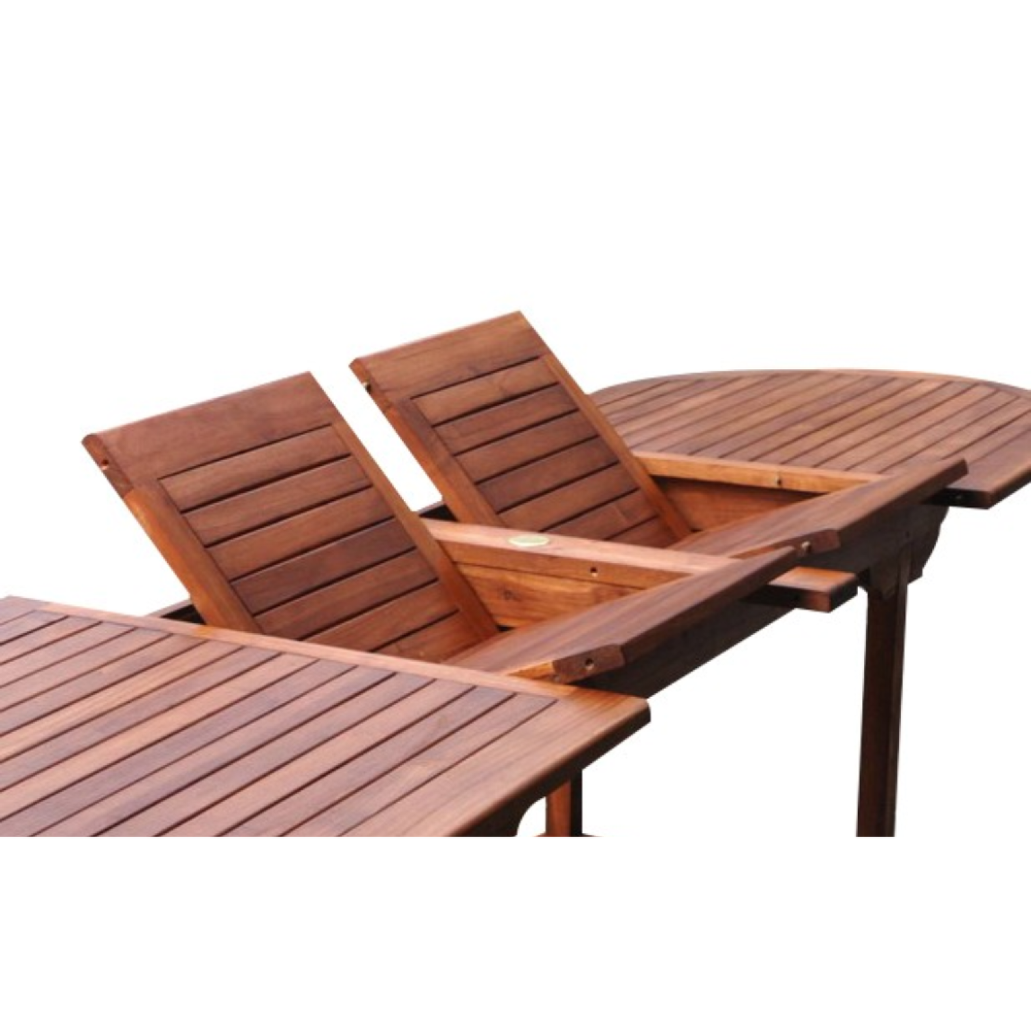 Voir la diapositive 4 : CONCEPT USINE Table de jardin ovale 10 places et 10 chaises en teck huilé lubok