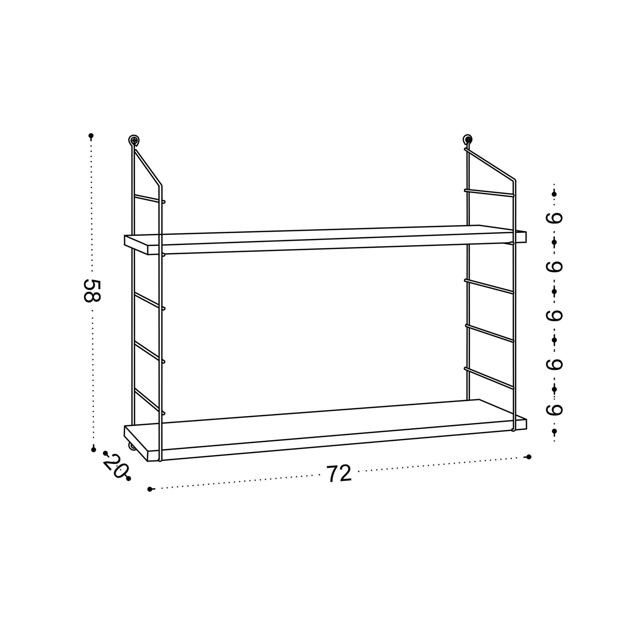 Habitat et Jardin Étagère murale en bois  armoni  - 72 x 20 x 58 cm - blanc