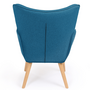 Voir la diapositive 4 : ID MARKET Fauteuil scandinave IVAR en tissu bleu canard