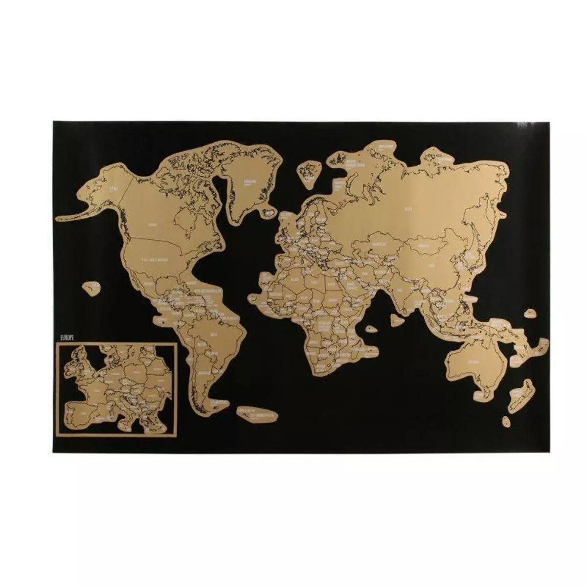 Paris Prix Carte du Monde à Gratter  World  40x60cm Noir