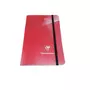 CLAIREFONTAINE Carnet piqure élastique 11x17cm 96 pages - Petits carreaux - Rouge