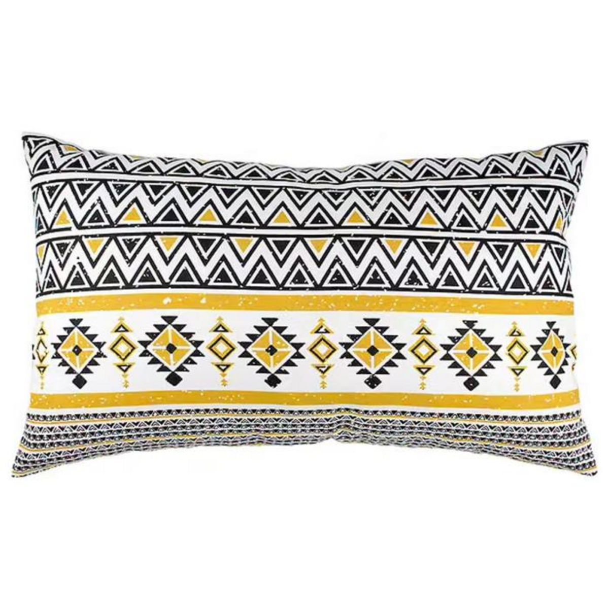 Paris Prix Coussin Déco Imprimé  Boho  30x50cm Noir & Jaune