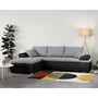 Voir la diapositive 2 : MARKET24 Canapé d'angle réversible convertible 3 places+Coffre - Simili noir et tissu gris - L 274 x P 184 cm - CELINA - Fabriqué en U