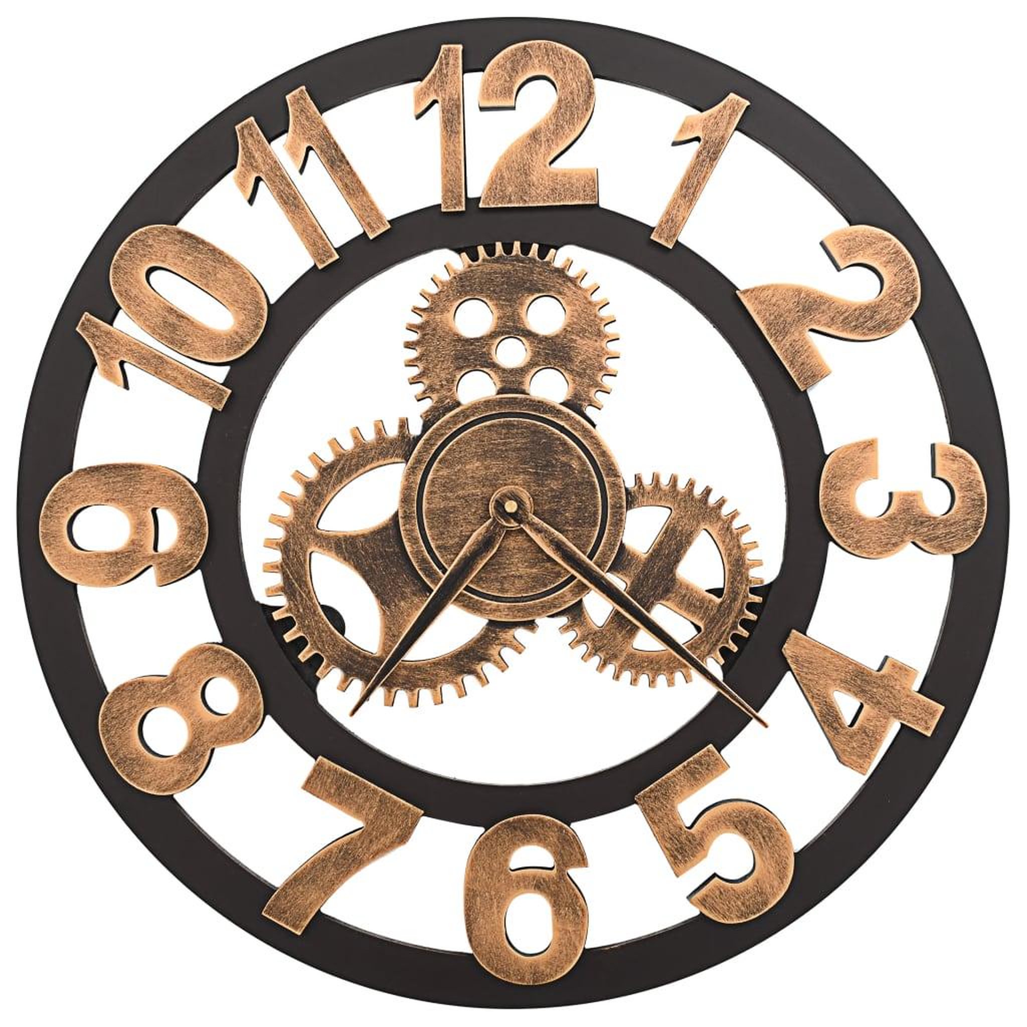 Voir la diapositive 2 : VIDAXL Horloge murale metal 58 cm dore et noir