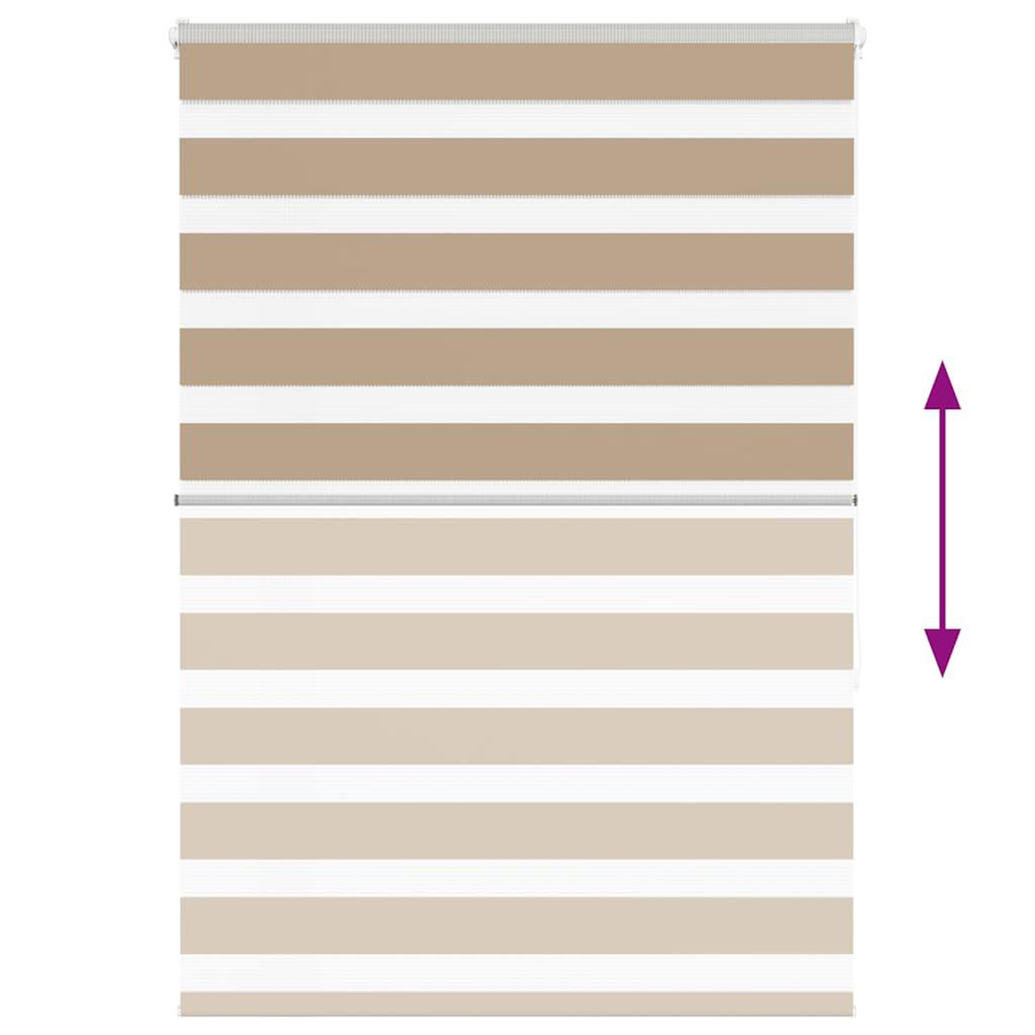 Voir la diapositive 5 : VIDAXL Store zebre marron sable largeur du tissu 95,9 cm polyester