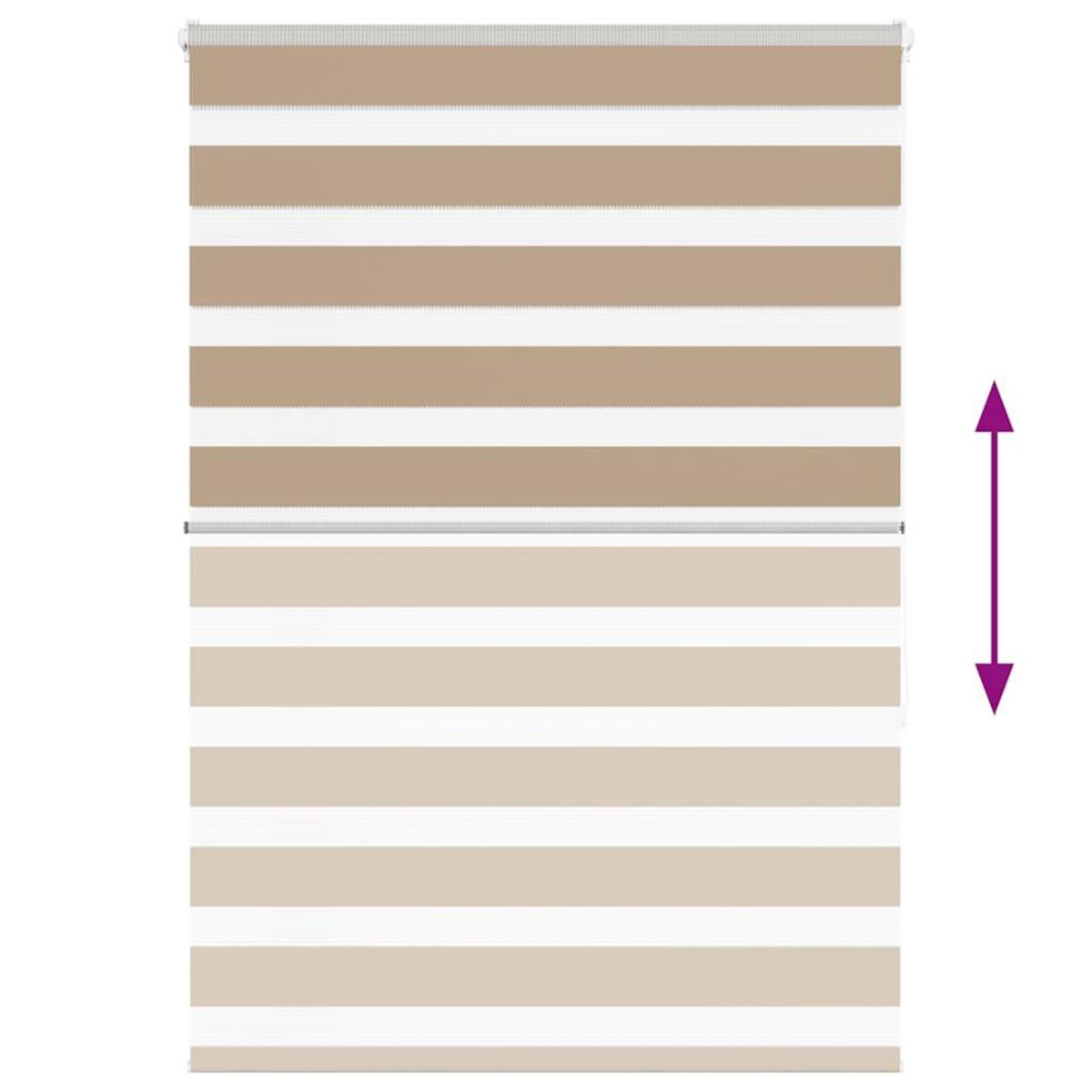 VIDAXL Store zebre marron sable largeur du tissu 95,9 cm polyester