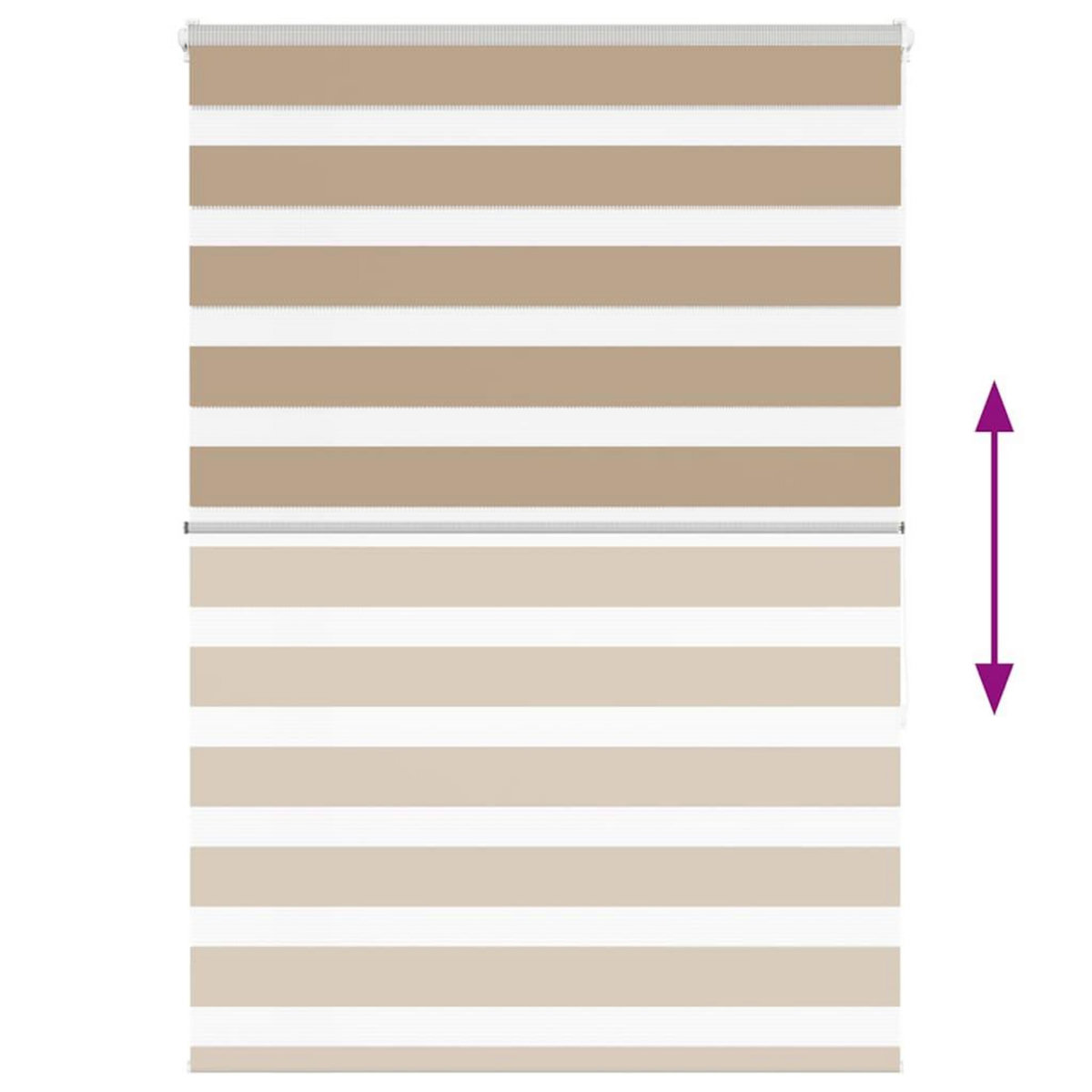 VIDAXL Store zebre marron sable largeur du tissu 95,9 cm polyester