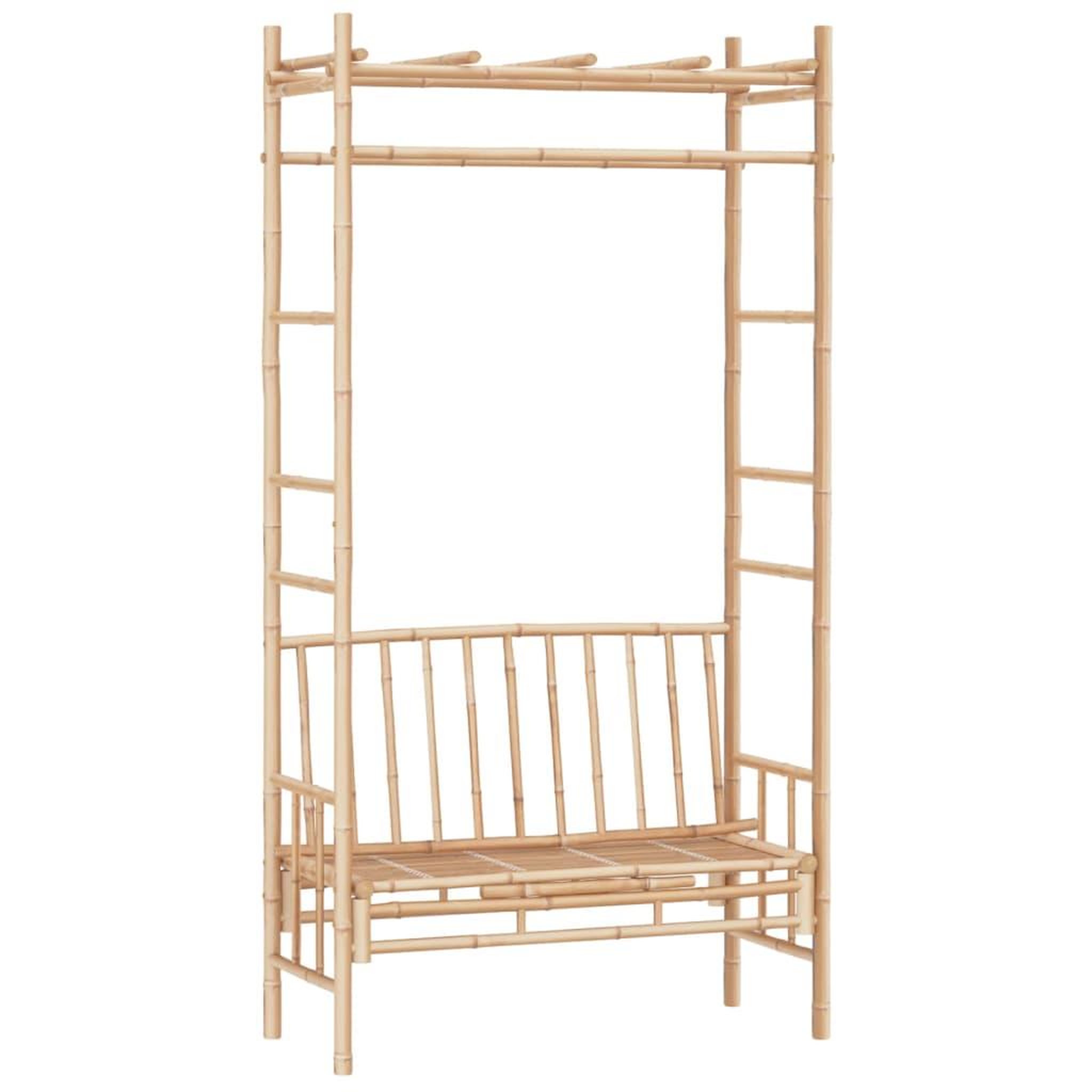 VIDAXL Banc de jardin avec pergola 116 cm Bambou