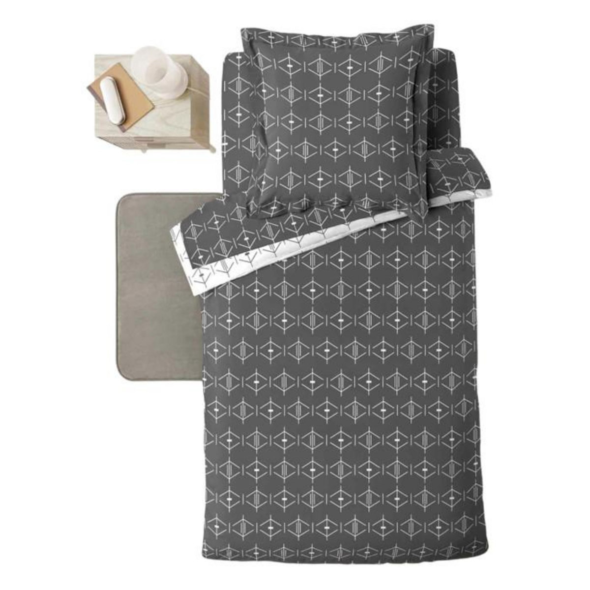 Paris Prix Housse de Couette  Aristide  140x200cm Anthracite