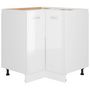 Voir la diapositive 2 : VIDAXL Armoire de plancher d'angle blanc brillant 75,5x75,5x81,5 cm