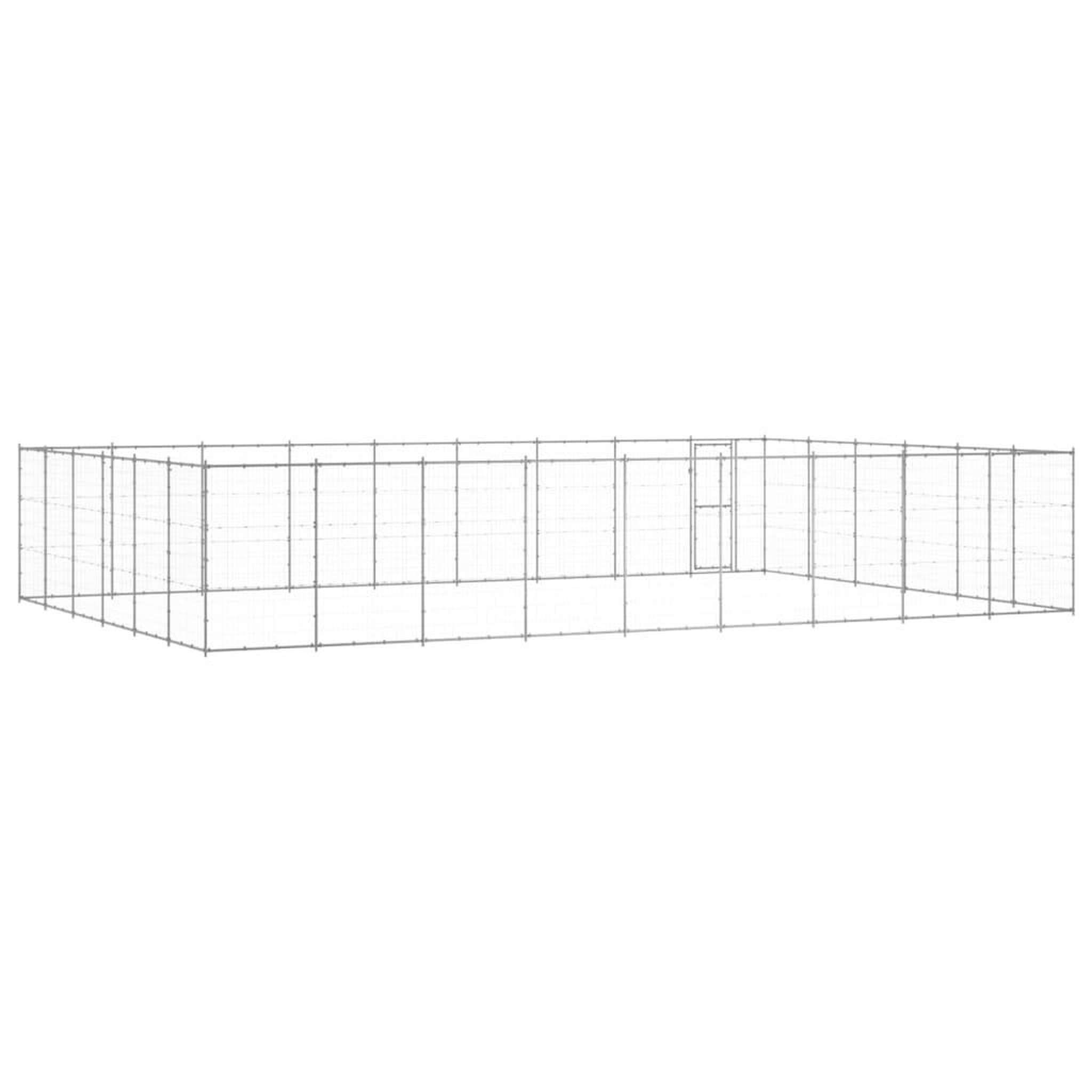 Voir la diapositive 4 : VIDAXL Chenil exterieur Acier galvanise 65,34 m²