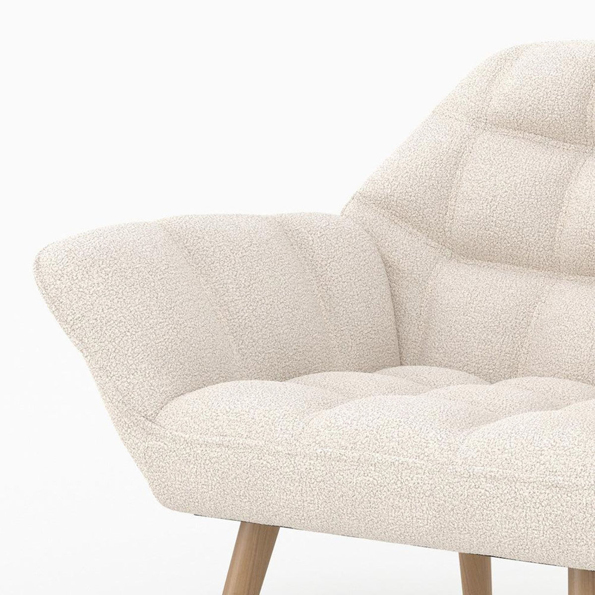 Rendez vous déco Fauteuil en tissu bouclé blanc-Simba