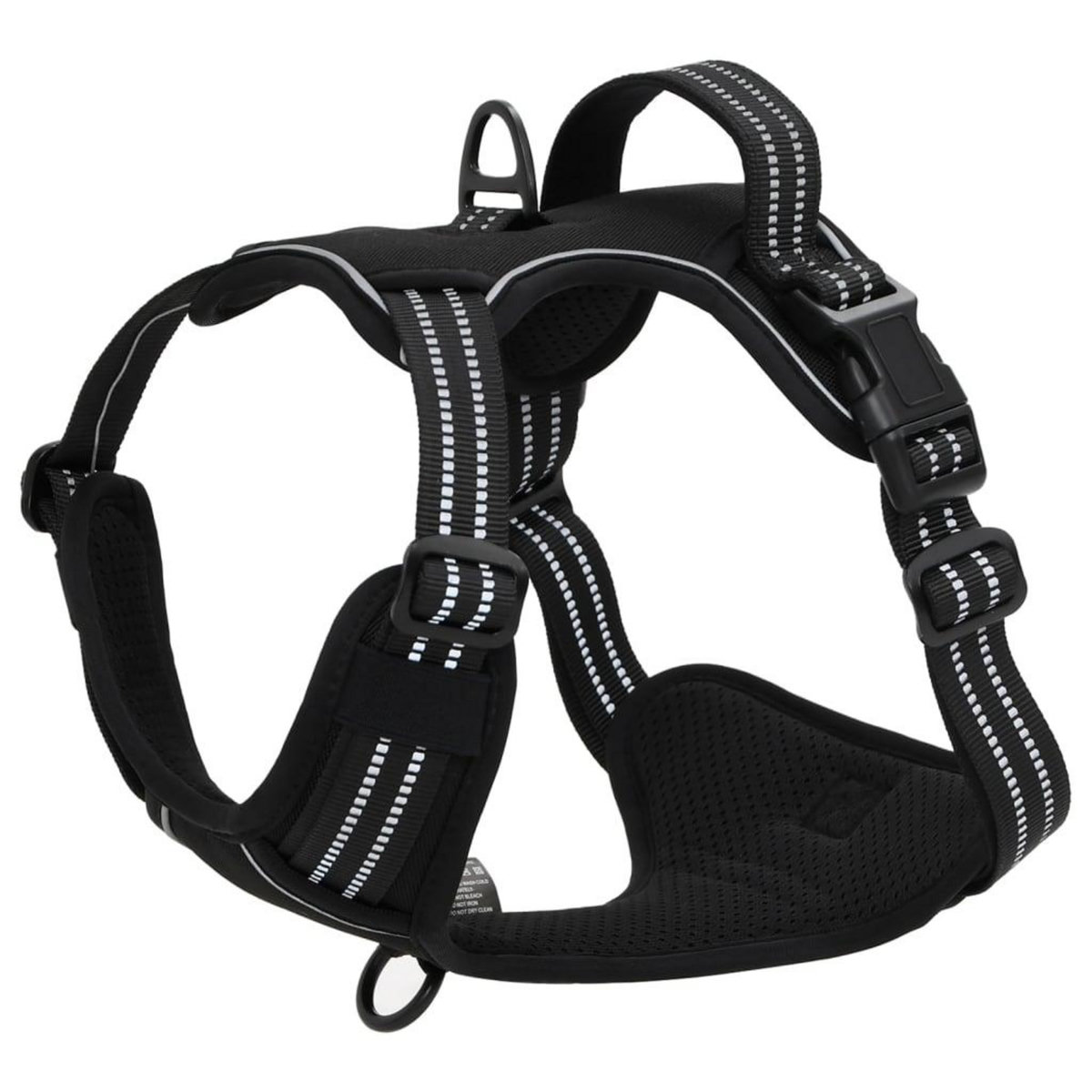VIDAXL Harnais pour chien avec bandes reflechissantes reglables noir L