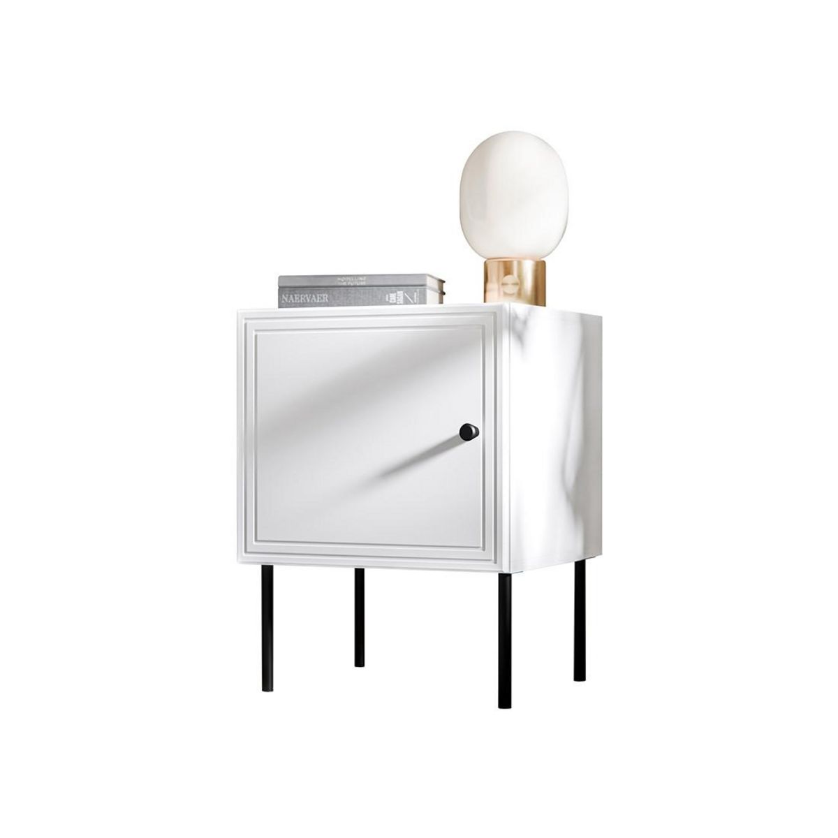 BEST MOBILIER Lavaggi - table de chevet - blanc - 45 cm