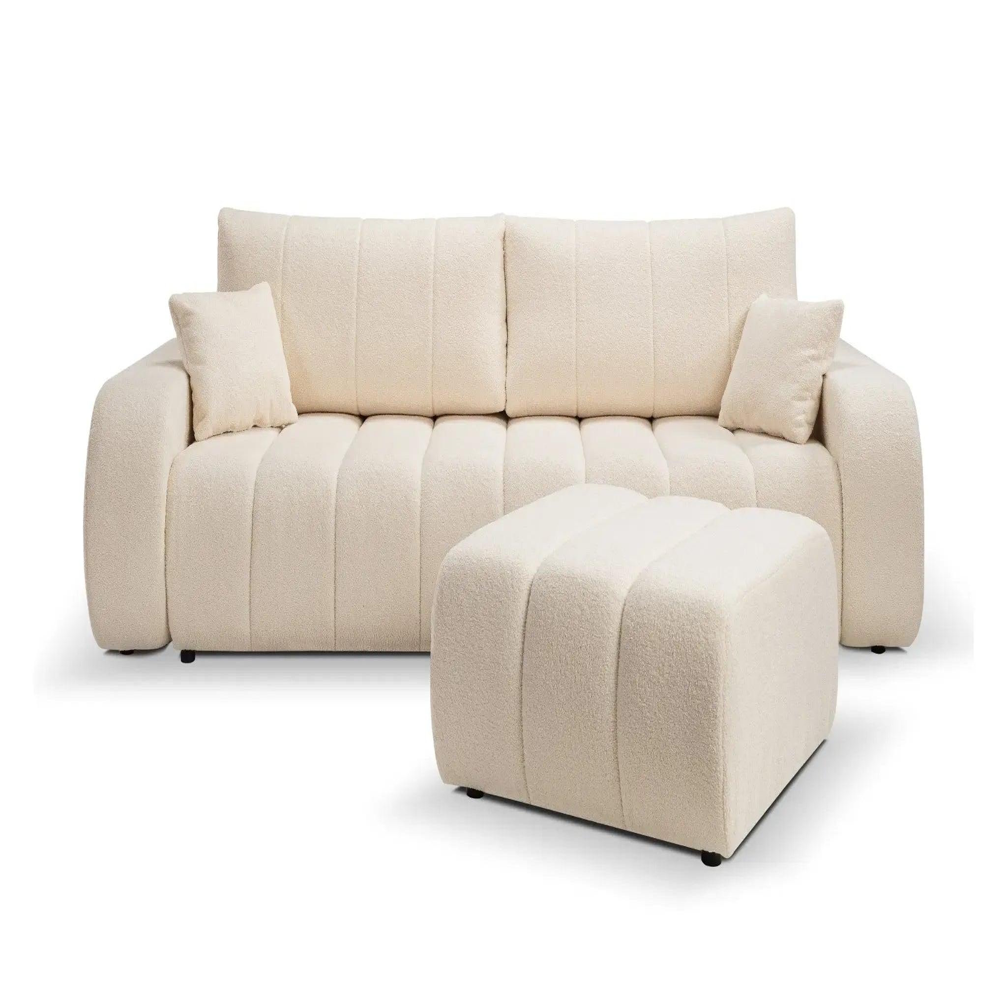 Voir la diapositive 5 : CASANOVA PARIS Celeste - pouf tissu bouclette
