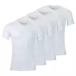 Athena Blanc 4/L Lot de 4 Tee-shirts homme col V Eco Pack. Coloris disponibles : Blanc