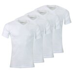 Athena Blanc 4/L Lot de 4 Tee-shirts homme col V Eco Pack. Coloris disponibles : Blanc