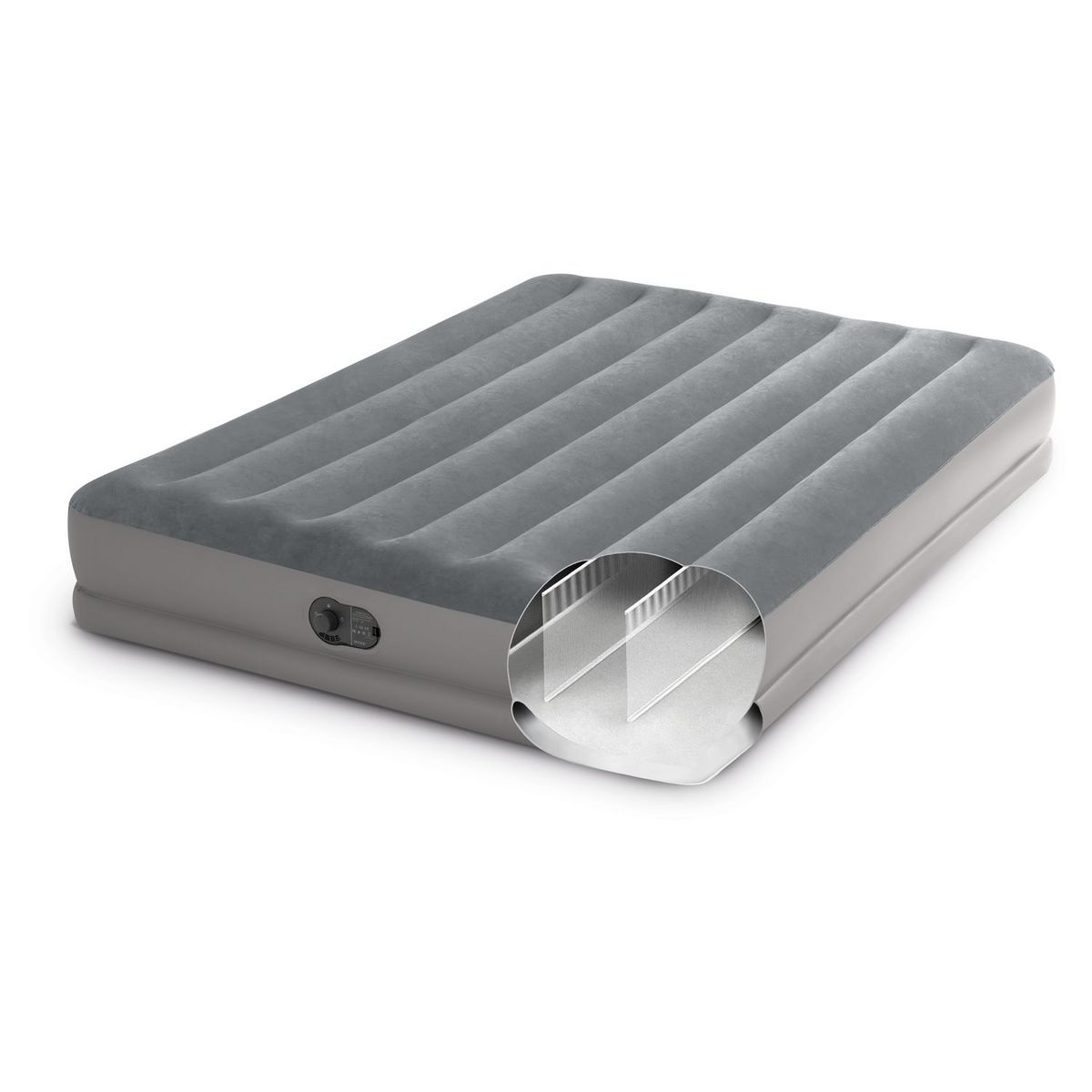 INTEX Matelas gonflable de camping électrique - 2 personnes - 2,03 x 1,52 x 30cm - FLEX PUMP