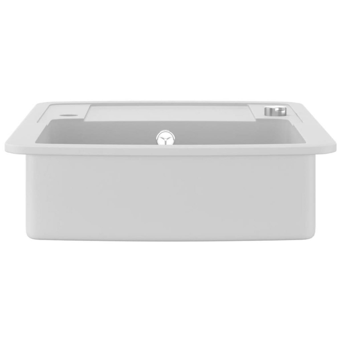 VIDAXL Evier de cuisine Granit Seul lavabo Blanc