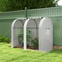 Voir la diapositive 2 : OUTSUNNY Serre de jardin 1,8 m² - 2 portes zippées 4 fenêtres - acier PE blanc