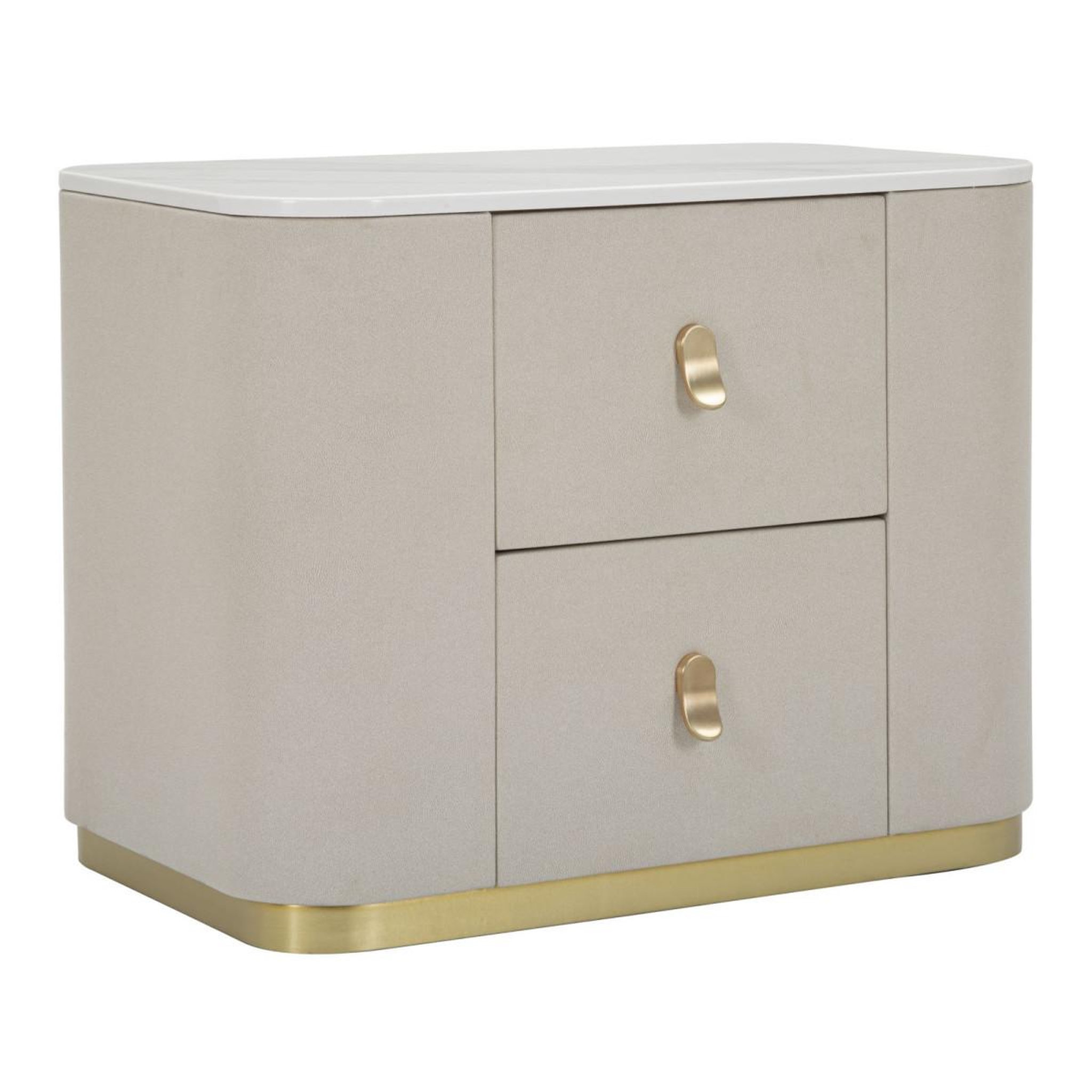 Paris Prix Table de chevet effet marbre  beauty  60cm crème & or