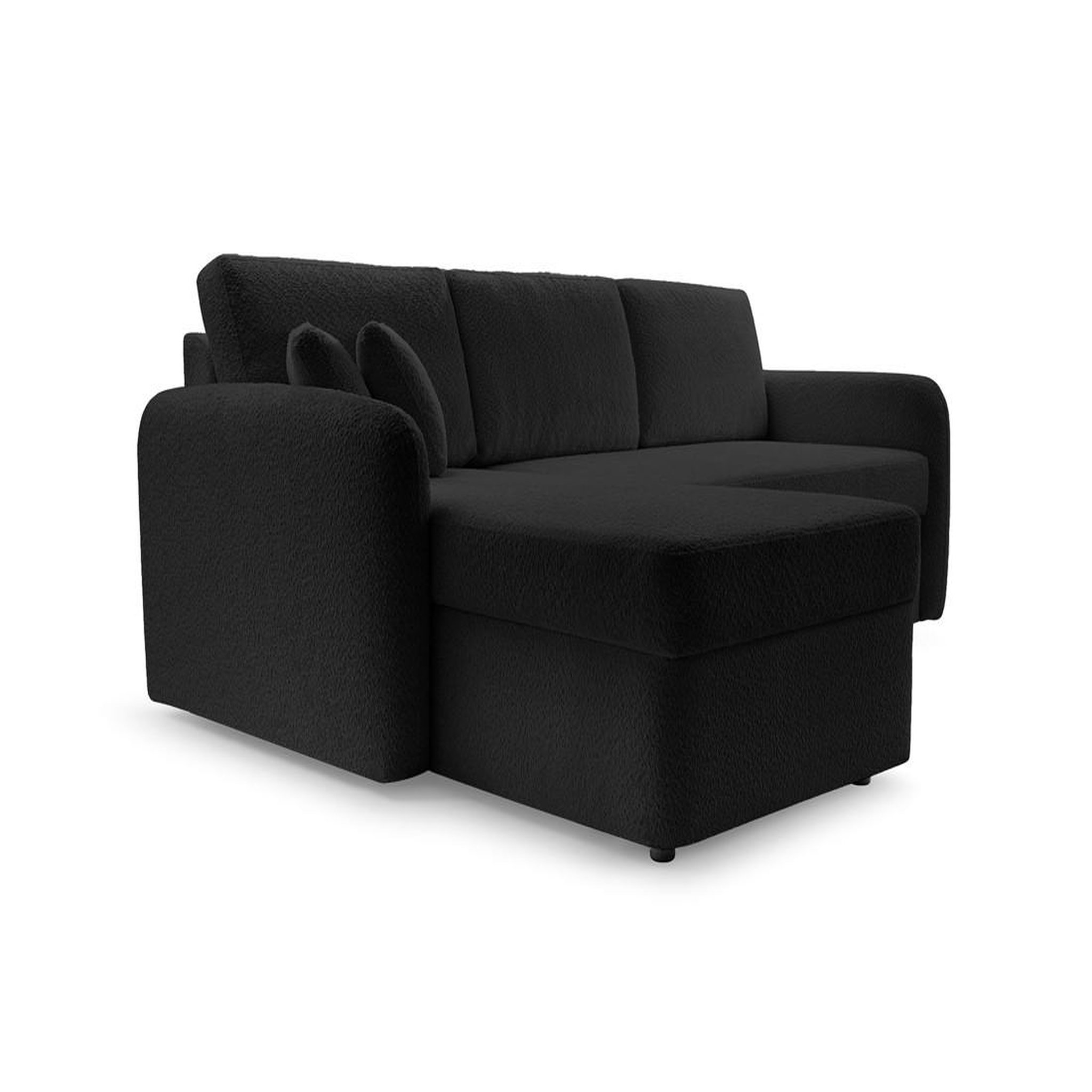 Voir la diapositive 5 : BEST MOBILIER Pocatello - canapé d'angle réversible 4 places - convertible avec coffre - en tissu bouclette