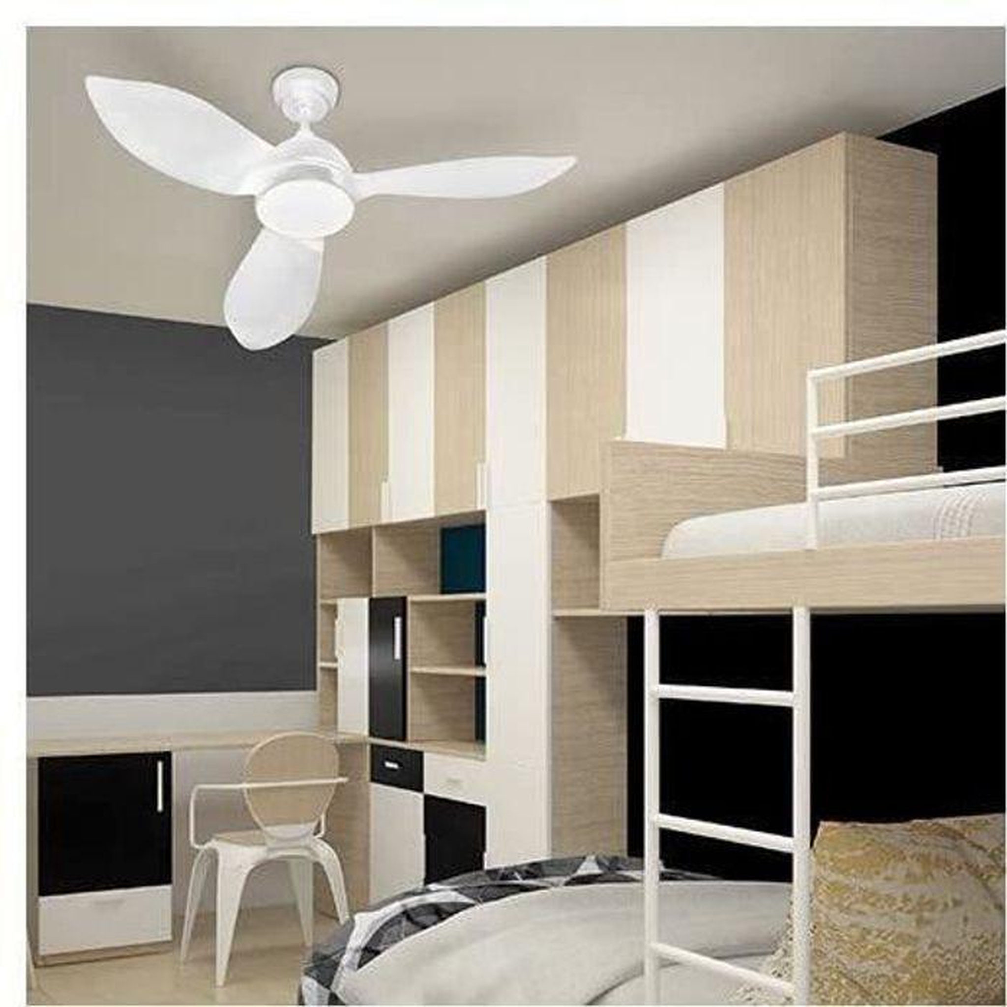 Voir la diapositive 3 : Farelek Ventilateur de plafond  CORSICA Blanc Ø116cm 70W + éclairage LED