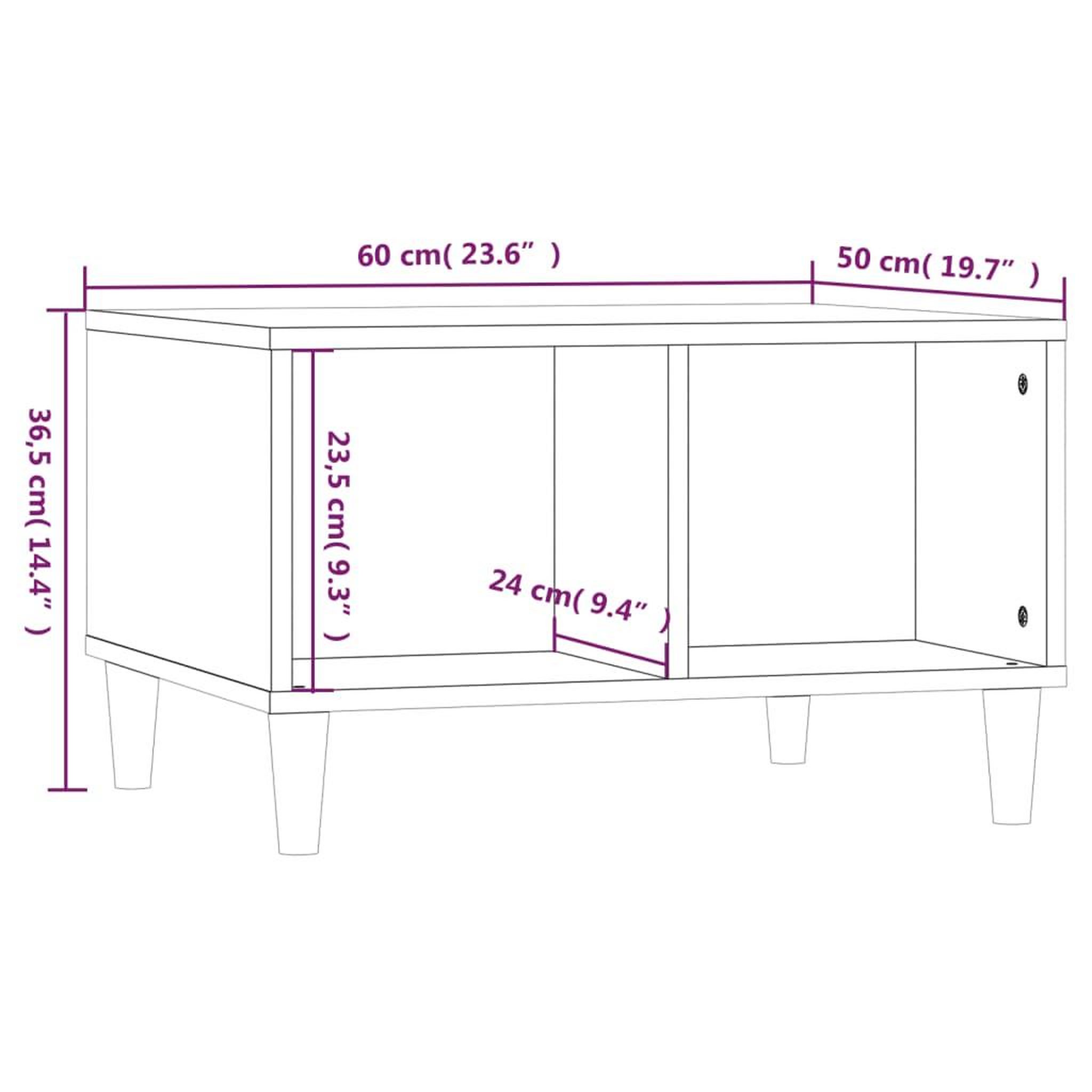 Voir la diapositive 6 : VIDAXL Table basse Gris beton 60x50x36,5 cm Bois d'ingenierie