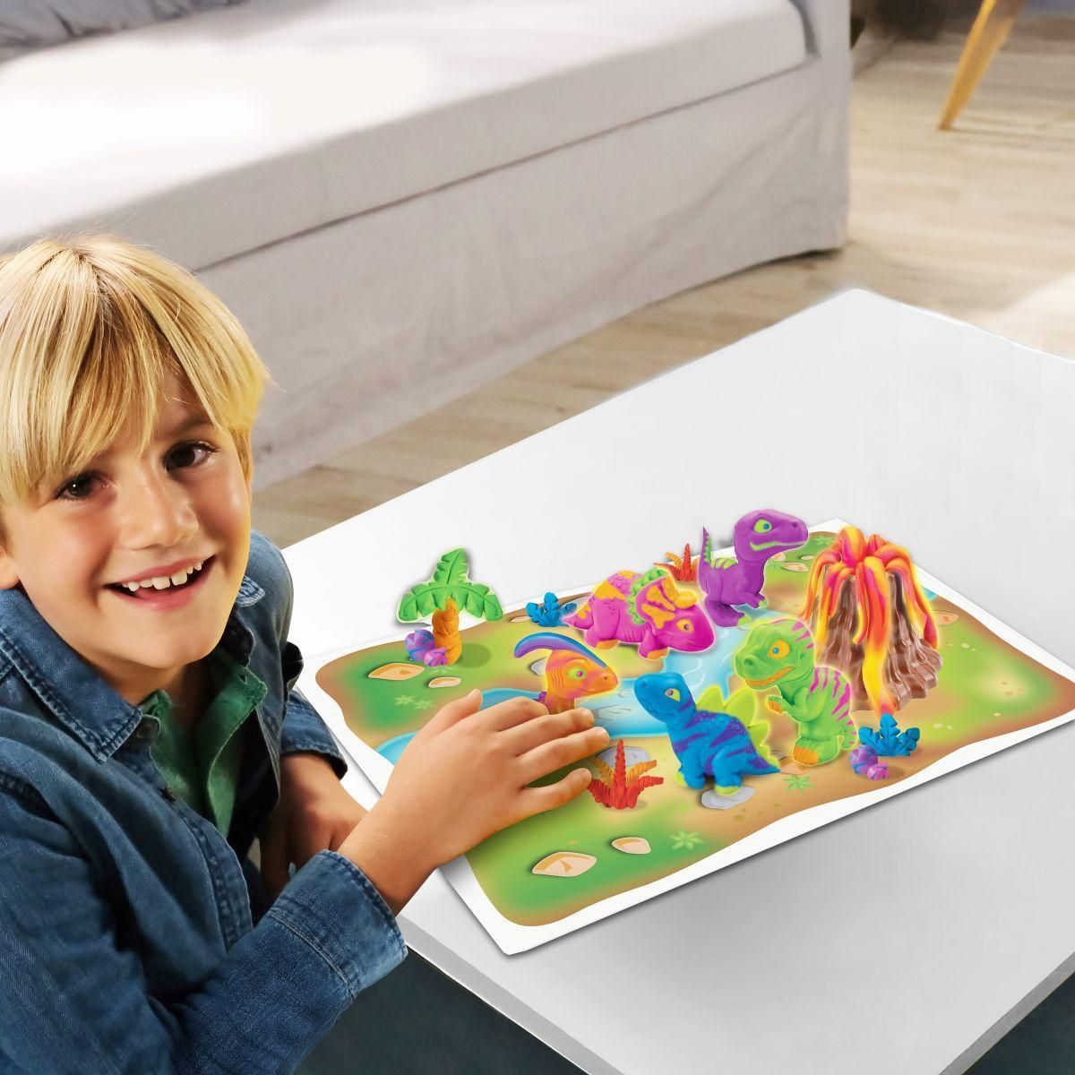 Lexibook Kit de dinosaures en pâte à modeler malléable et fluorescente