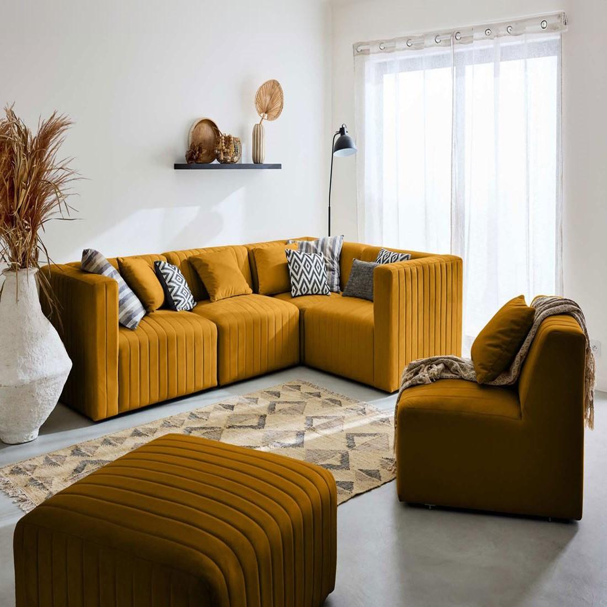 Voir la diapositive 2 : LISA DESIGN Nova - module d'assise gauche - en velours