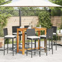 Voir la diapositive 3 : VIDAXL Ensemble de bar de jardin 7 pcs noir bois massif acacia rotin