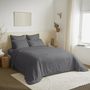 Voir la diapositive 1 : COTON PUR Pack complet 6 pièces unicolore Anthracite housse de couette pour lit 180 x 200 cm  King size