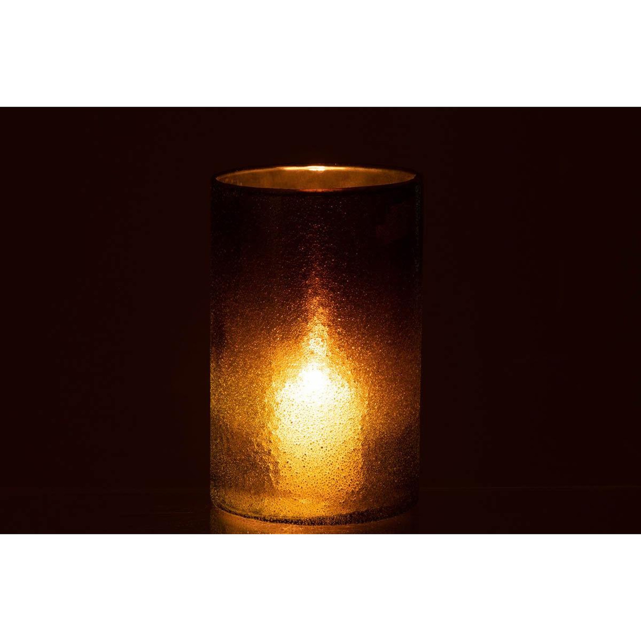 Voir la diapositive 3 : J-LINE Photophore miroir en verre  anton  12cm vert