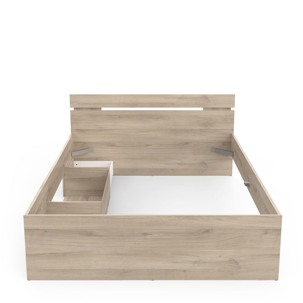 Lit  140x200cm 2 tiroirs 1 niche de rangement GANDY