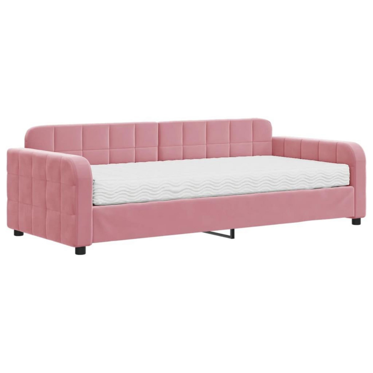 VIDAXL Lit de jour avec matelas rose 90x200 cm velours