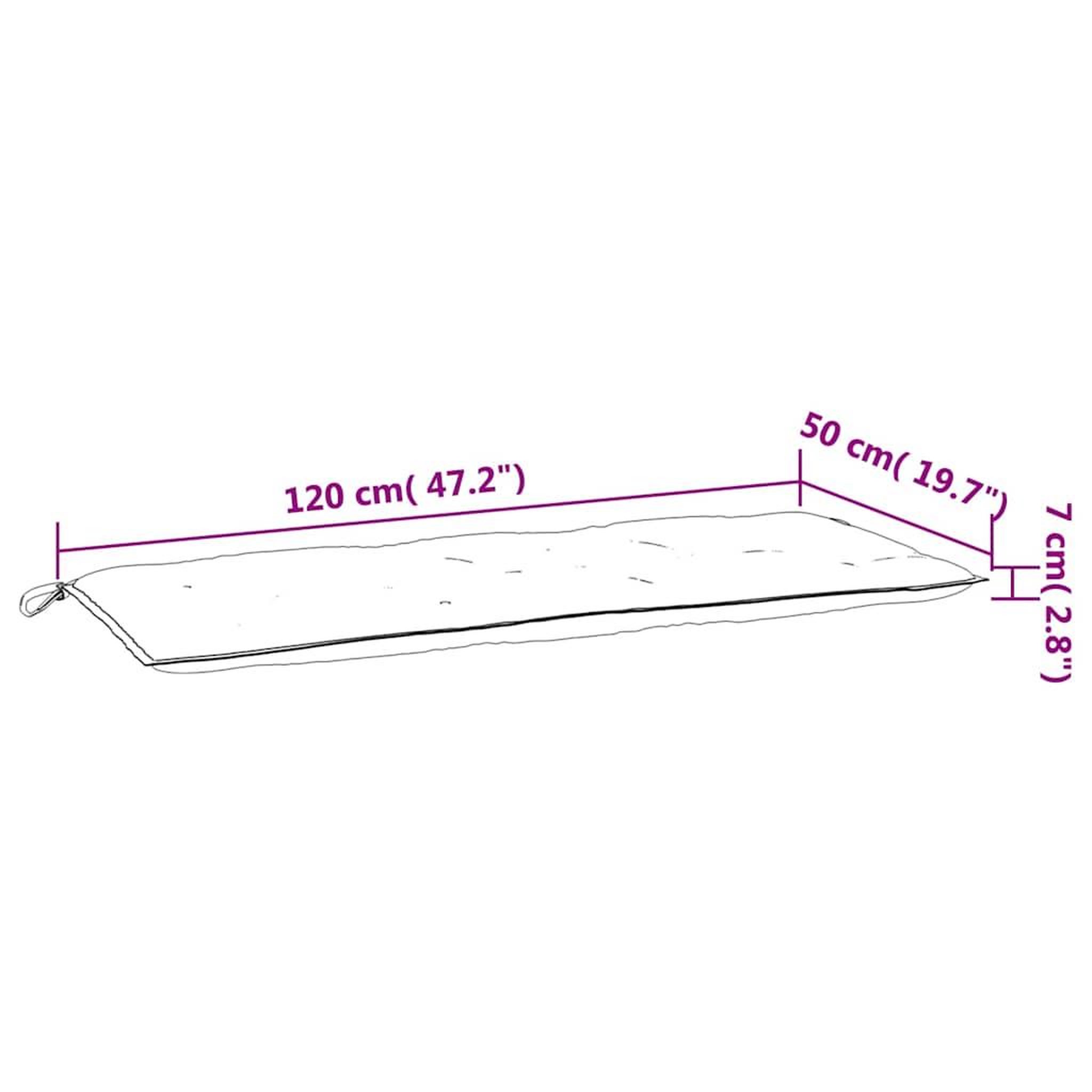 Voir la diapositive 6 : VIDAXL Coussins de banc de jardin lot de 2 rose 120x50x7 cm tissu