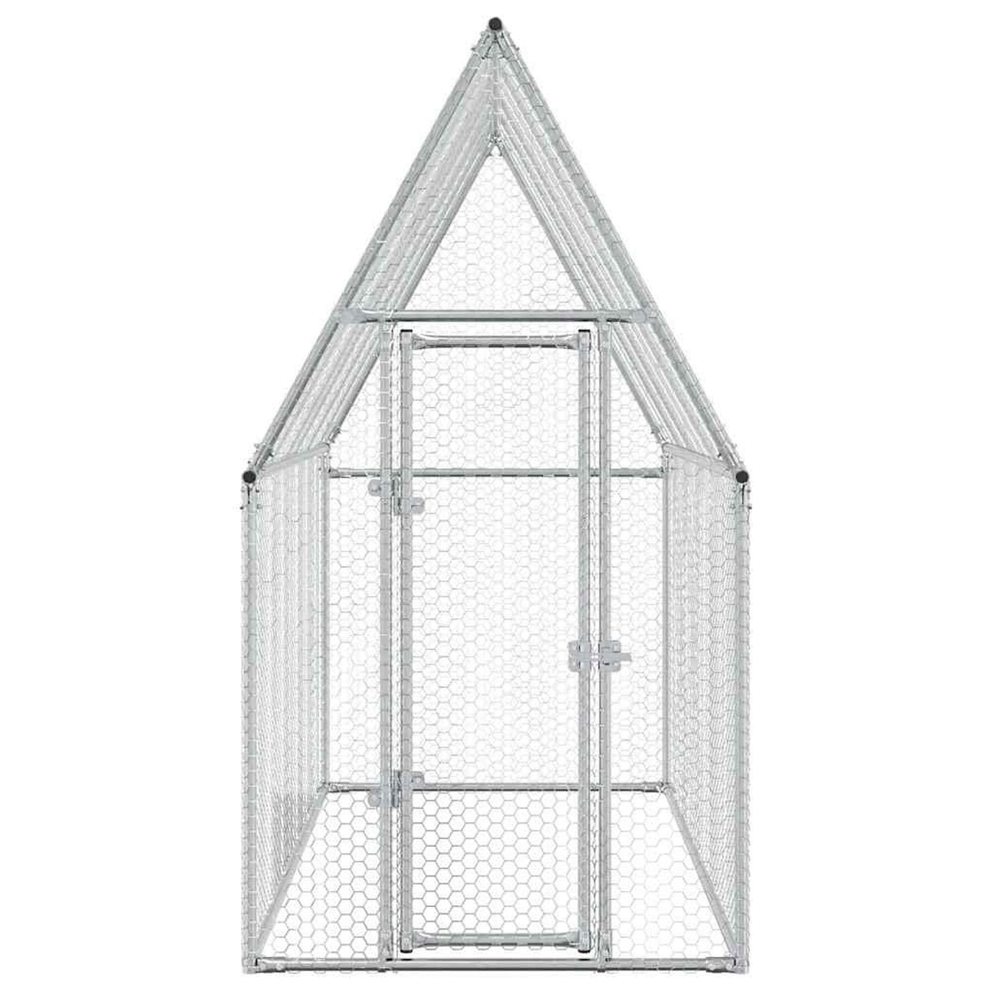 Voir la diapositive 5 : VIDAXL Cage pour poules argente 200x100x190 cm acier galvanise